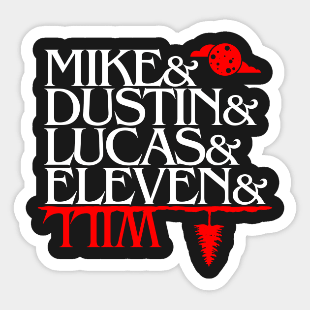 Stranger Things Upside Down Characters Sticker by BedRockDesign